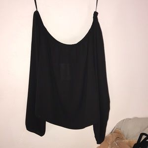 Black off the shoulder top